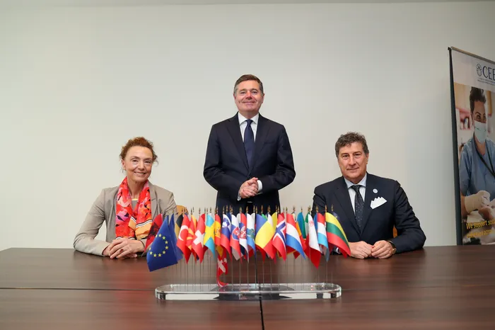 CoE_Secretary_General_Pejcinovic_Buric_Irish_Minister_Finance_Donohoe_Governor Monticelli